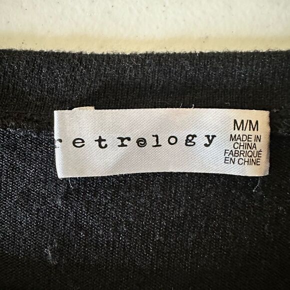 Retrology black top with mesh balloon sleeves and gems on chest - Picture 5 of 7
